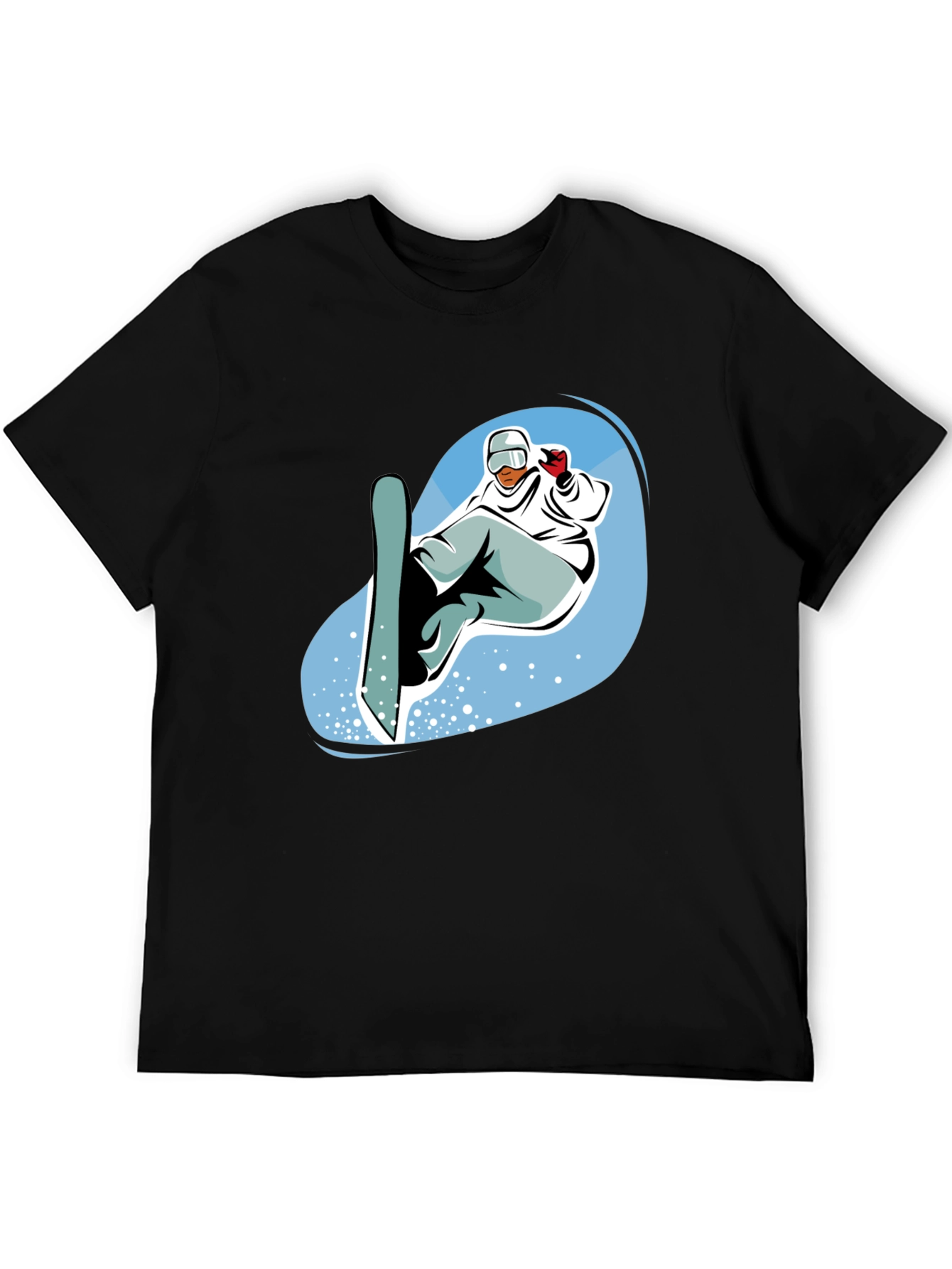 Mens Black Snowboard Graphic Tee