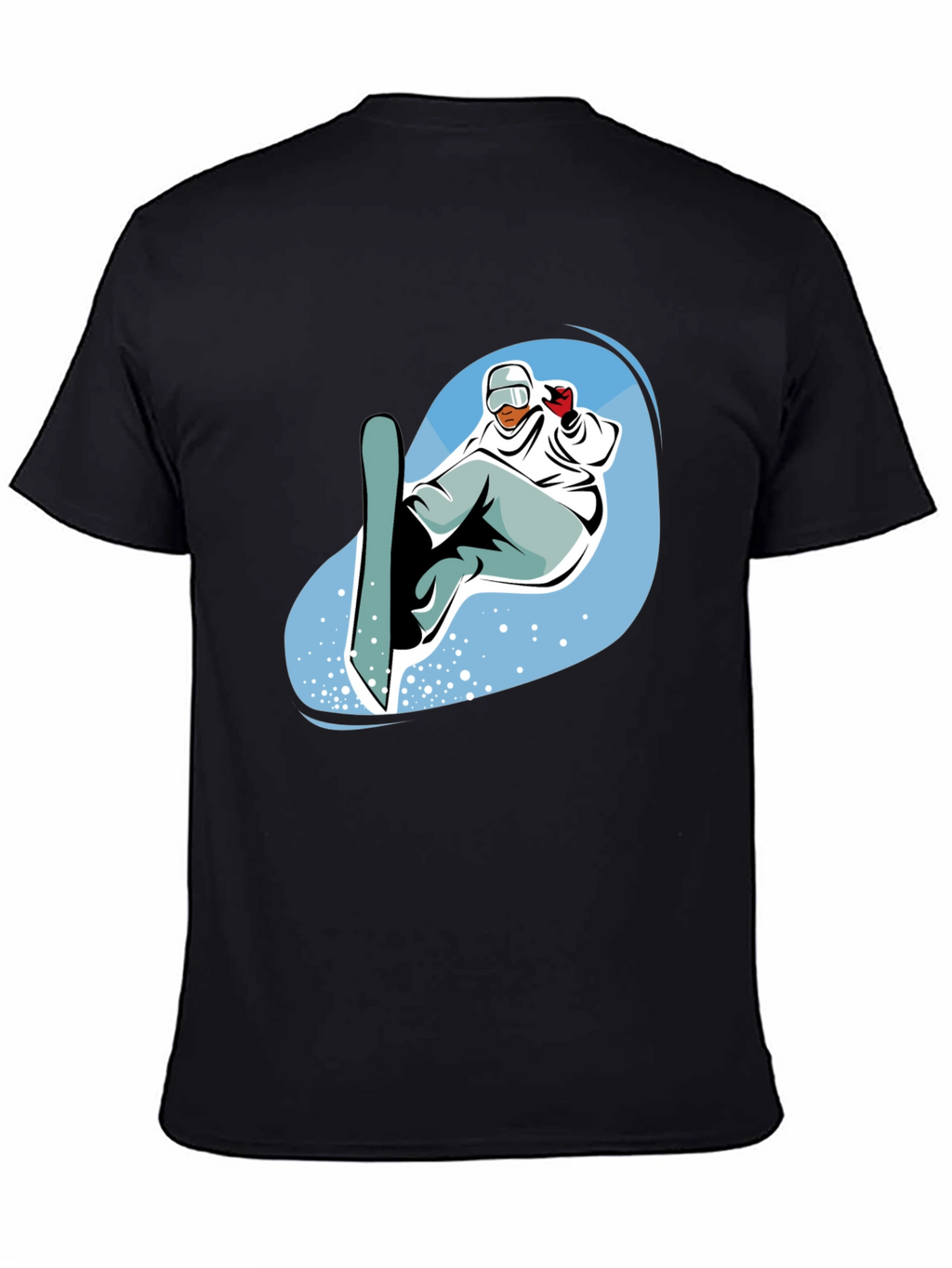 Mens Black Snowboard Graphic Tee