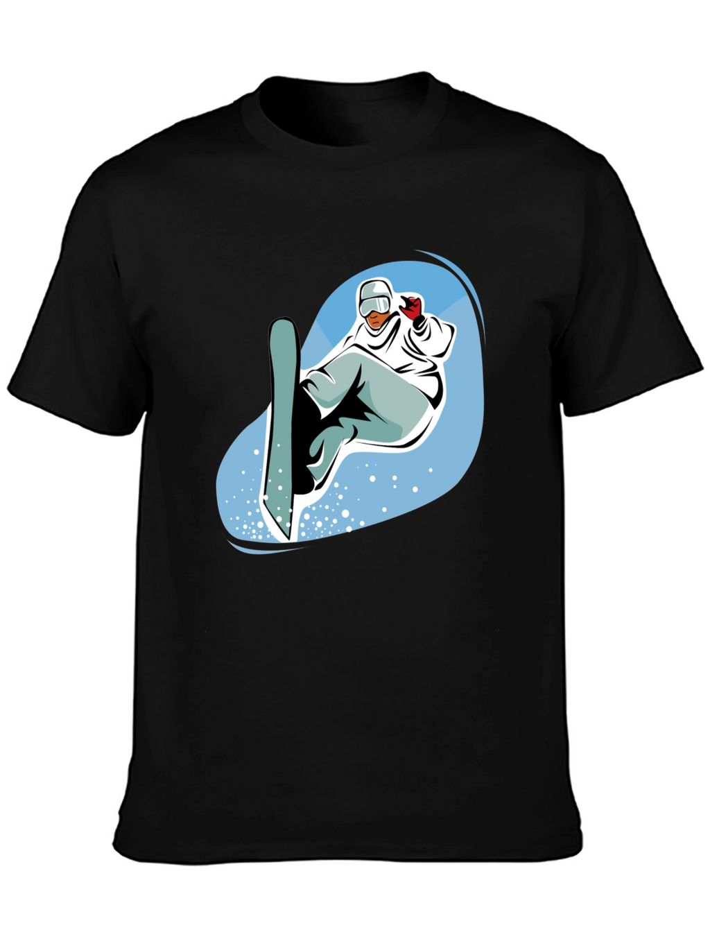 Mens Black Snowboard Graphic Tee