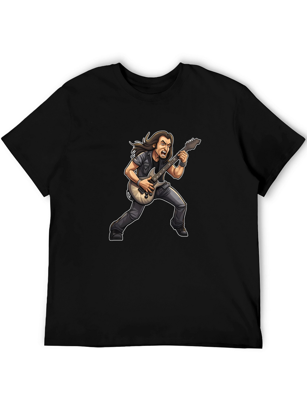 Rockstar Cartoon Graphic Black Tee