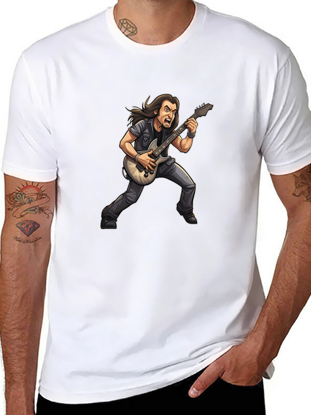 Rockstar Cartoon Graphic Black Tee