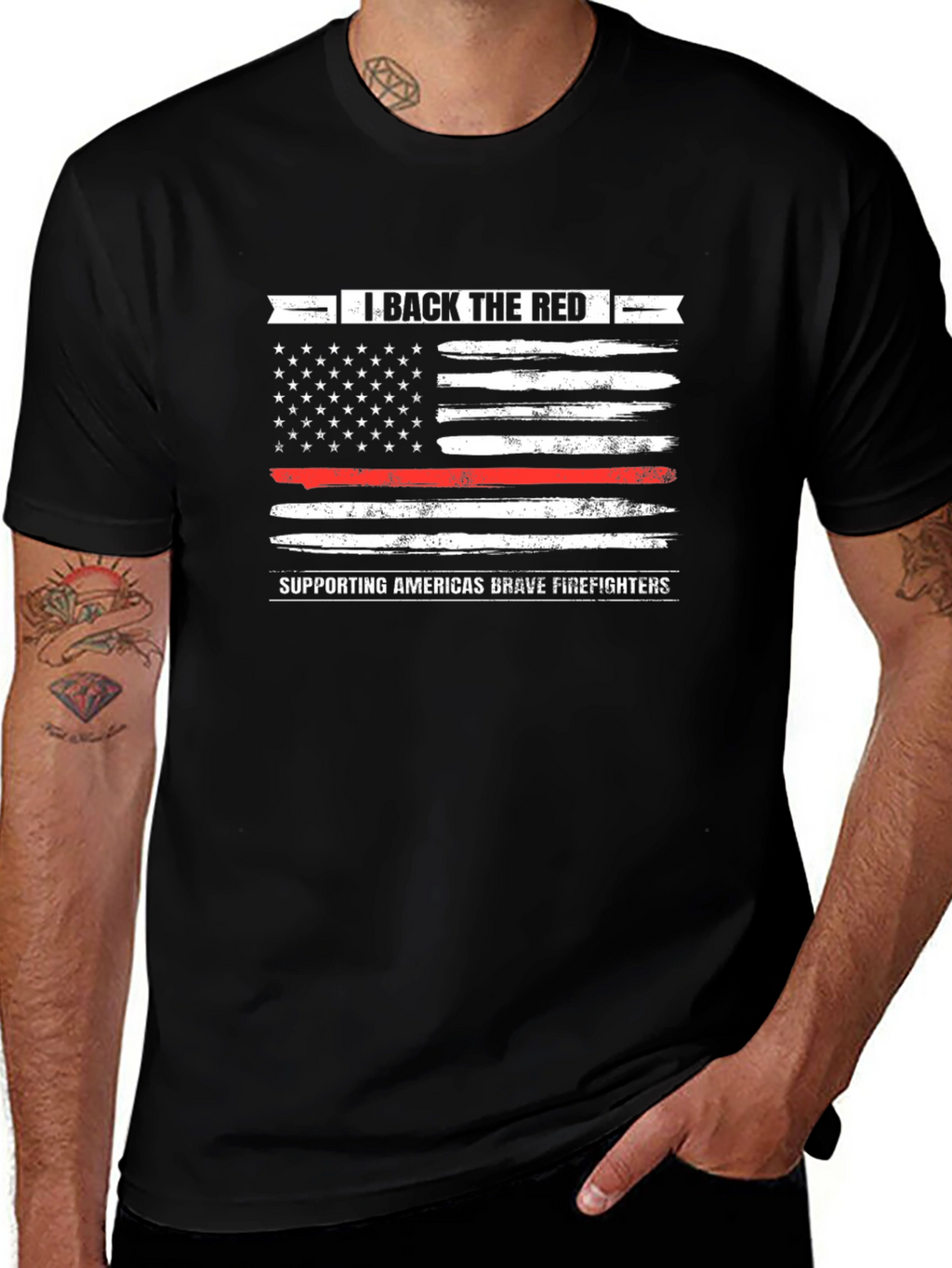 I Back The Red Firefighter Support T-Shirt