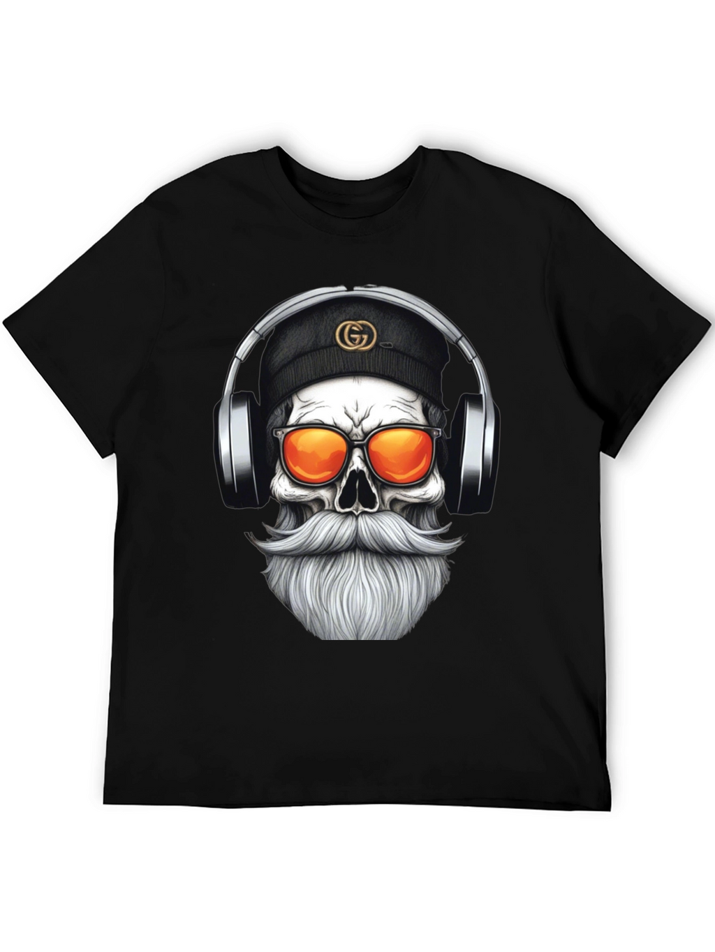 Skull DJ Graphic Tee - Black Fashion T-Shirt
