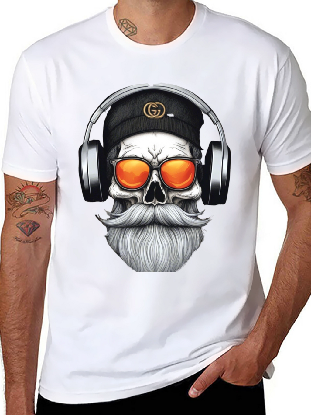 Skull DJ Graphic Tee - Black Fashion T-Shirt