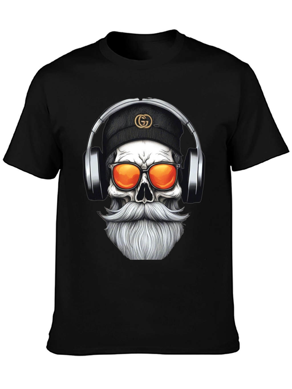 Skull DJ Graphic Tee - Black Fashion T-Shirt