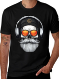 Skull DJ Graphic Tee - Black Fashion T-Shirt