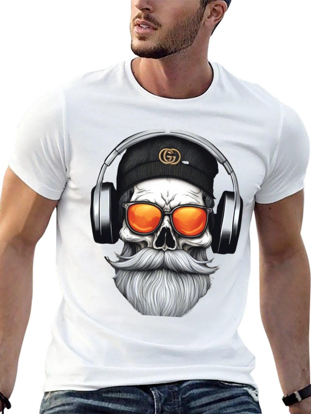 Skull DJ Graphic Tee - Black Fashion T-Shirt