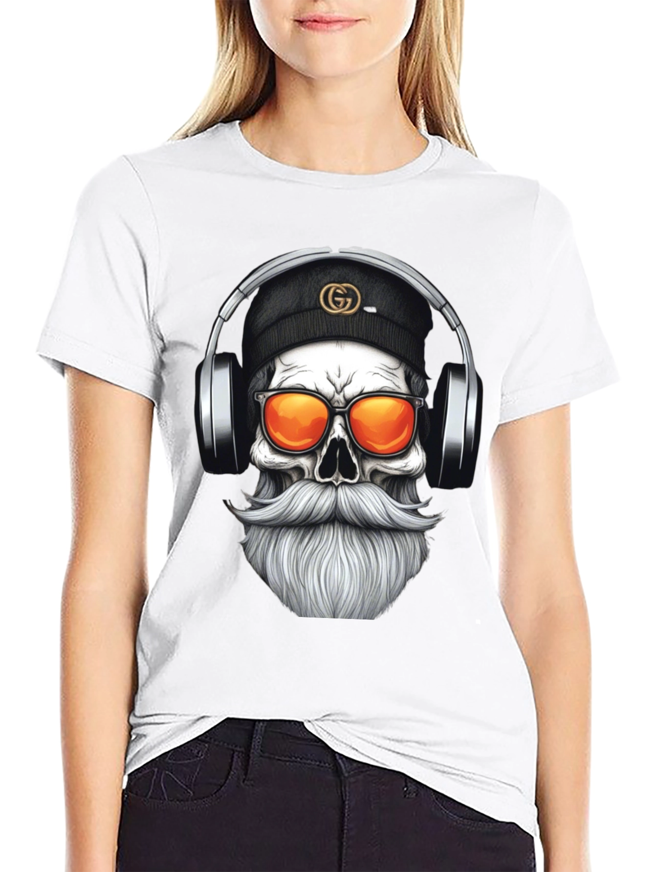 Skull DJ Graphic Tee - Black Fashion T-Shirt