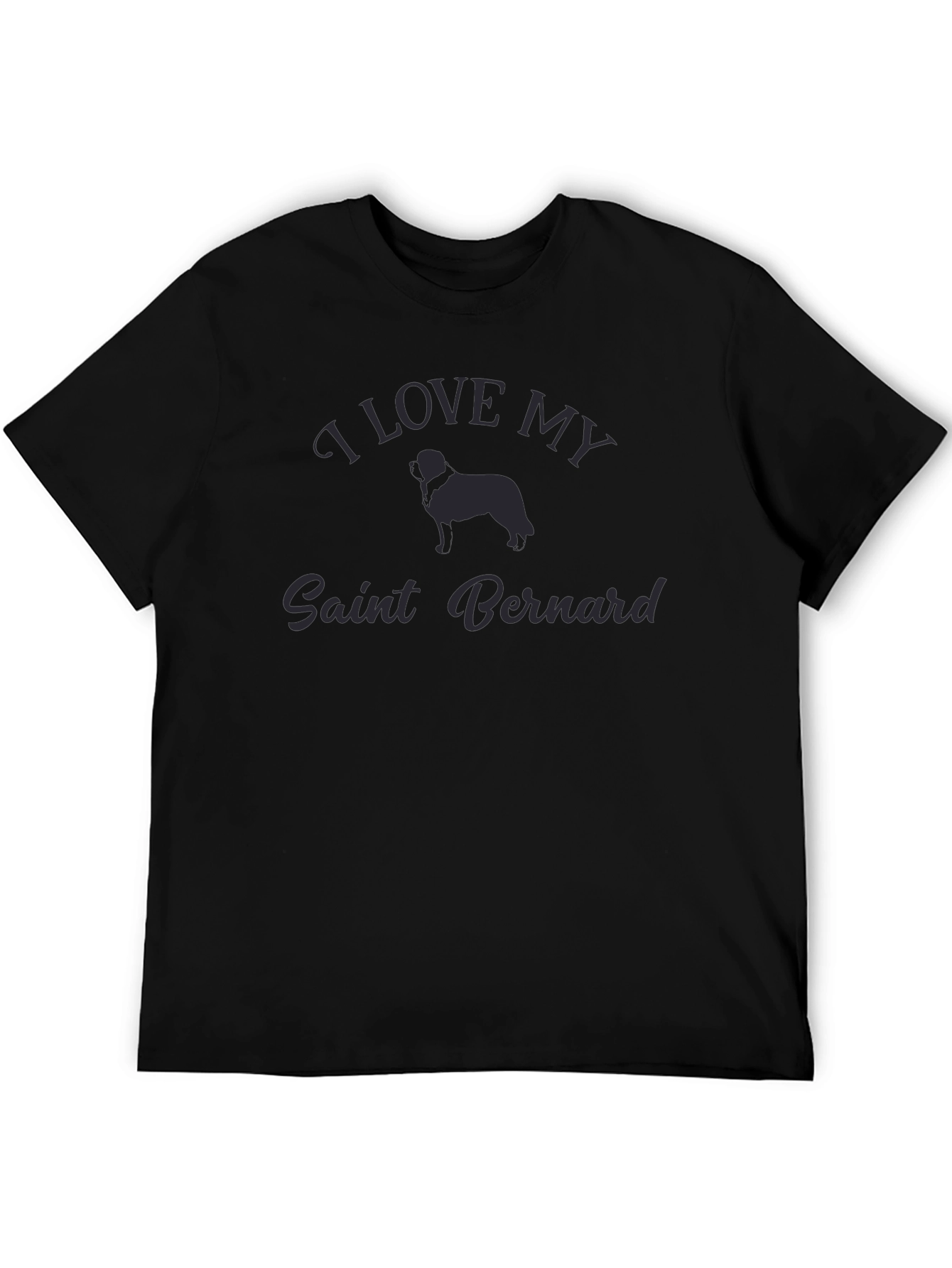 I Love My Saint Bernard Black T-Shirt