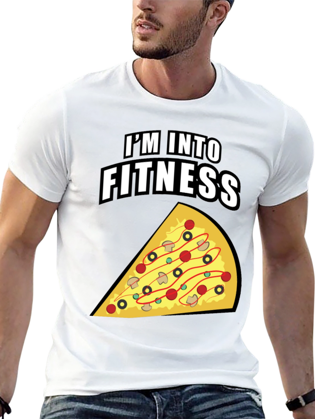Pizza Fitness Graphic T-Shirt - Funny Workout Tee