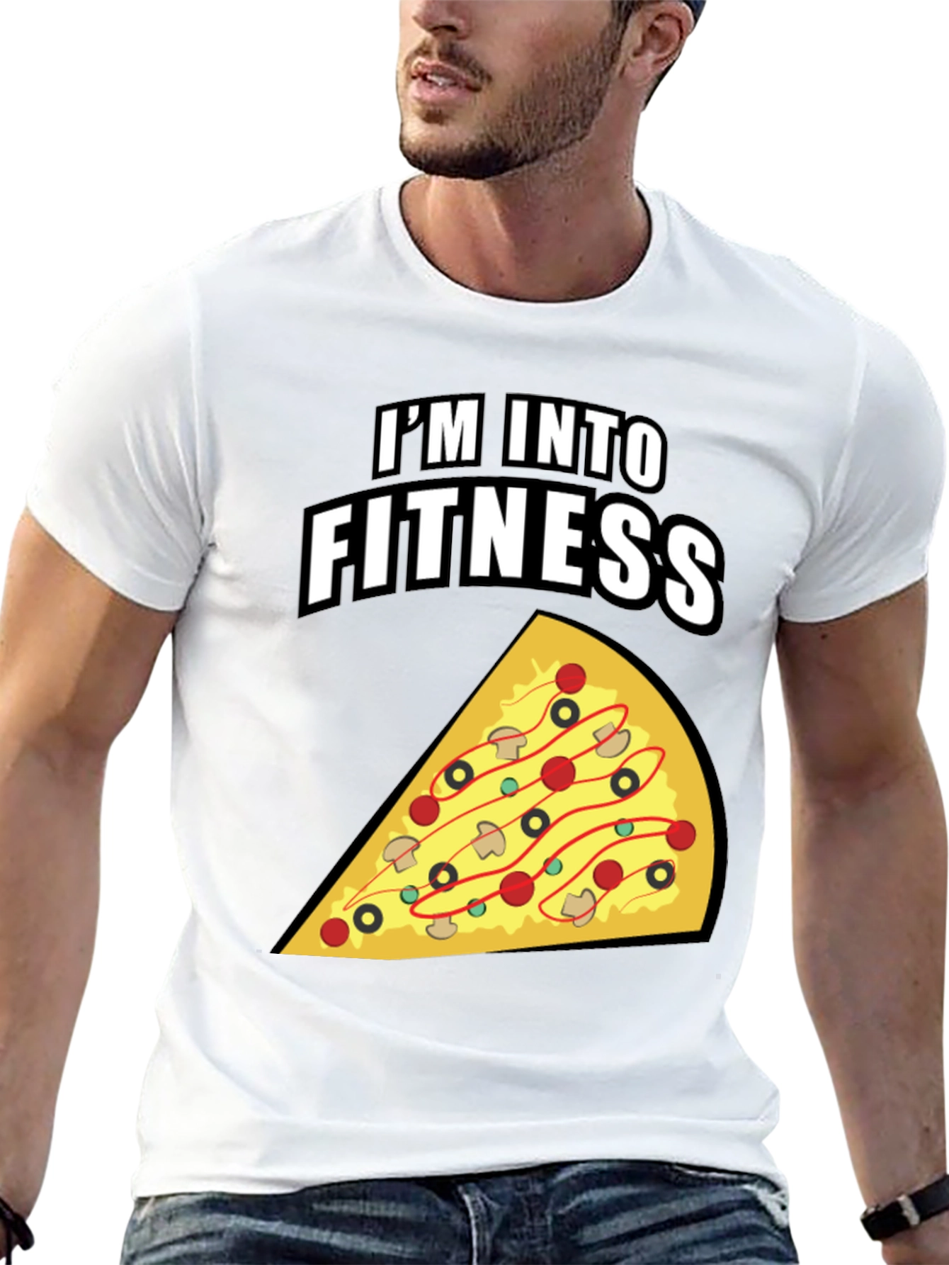 Pizza Fitness Graphic T-Shirt - Funny Workout Tee