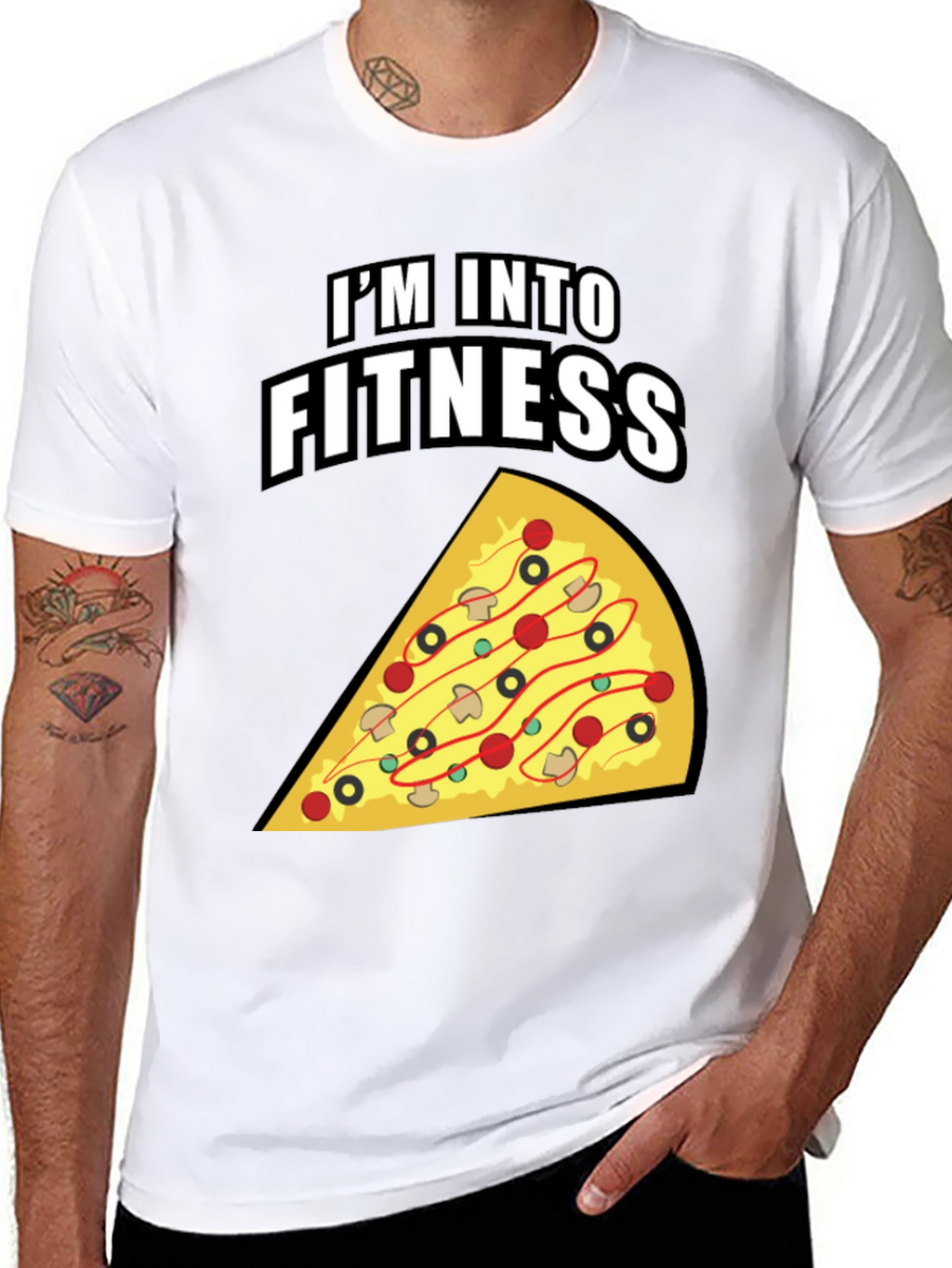 Pizza Fitness Graphic T-Shirt - Funny Workout Tee