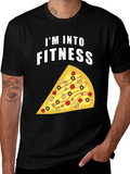 Pizza Fitness Graphic T-Shirt - Funny Workout Tee