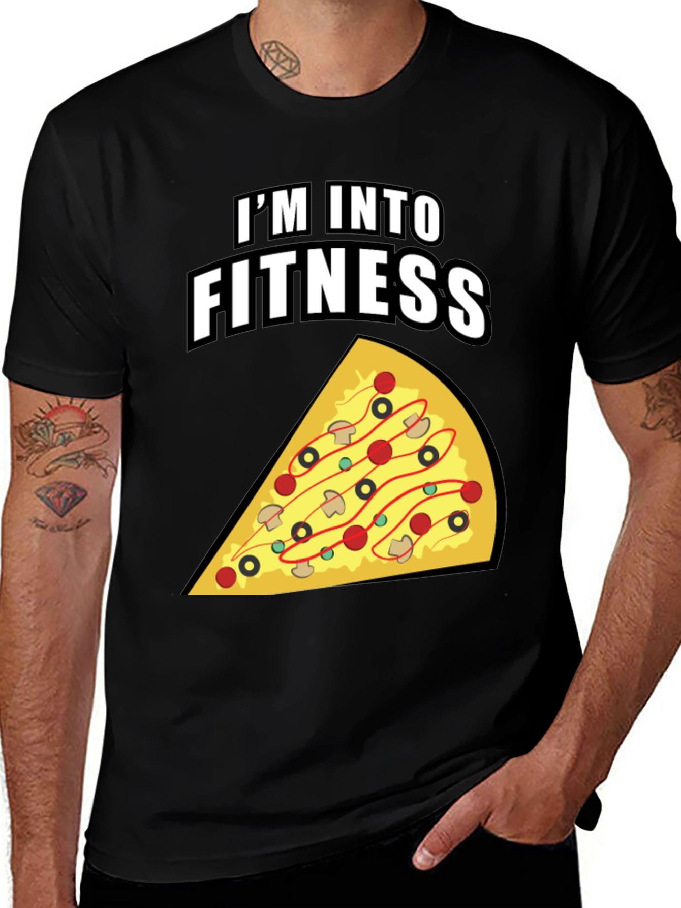 Pizza Fitness Graphic T-Shirt - Funny Workout Tee
