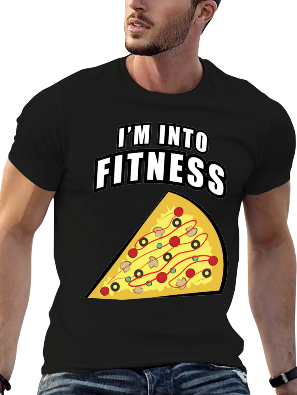 Pizza Fitness Graphic T-Shirt - Funny Workout Tee