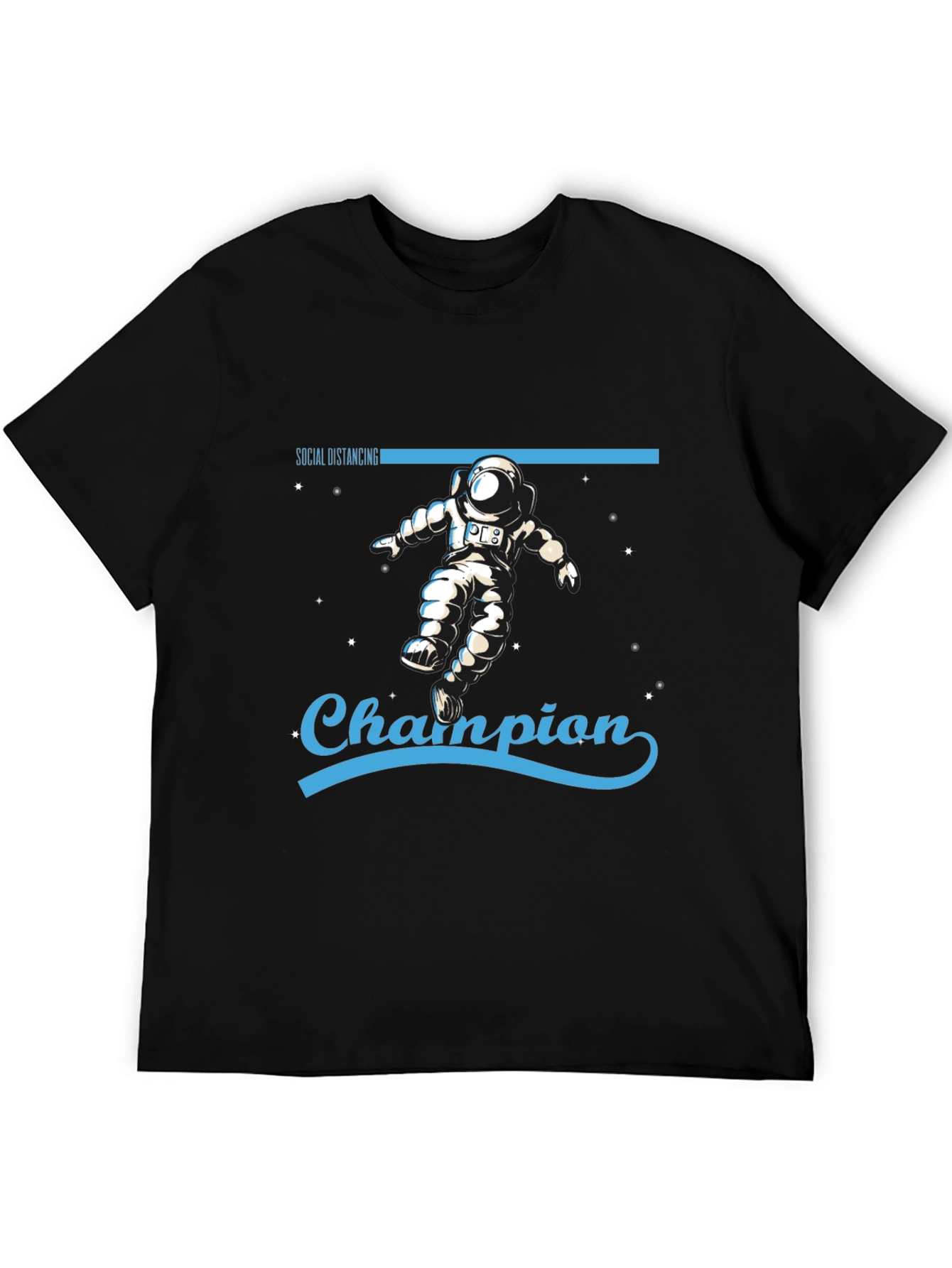 Social Distancing Champion Black T-Shirt