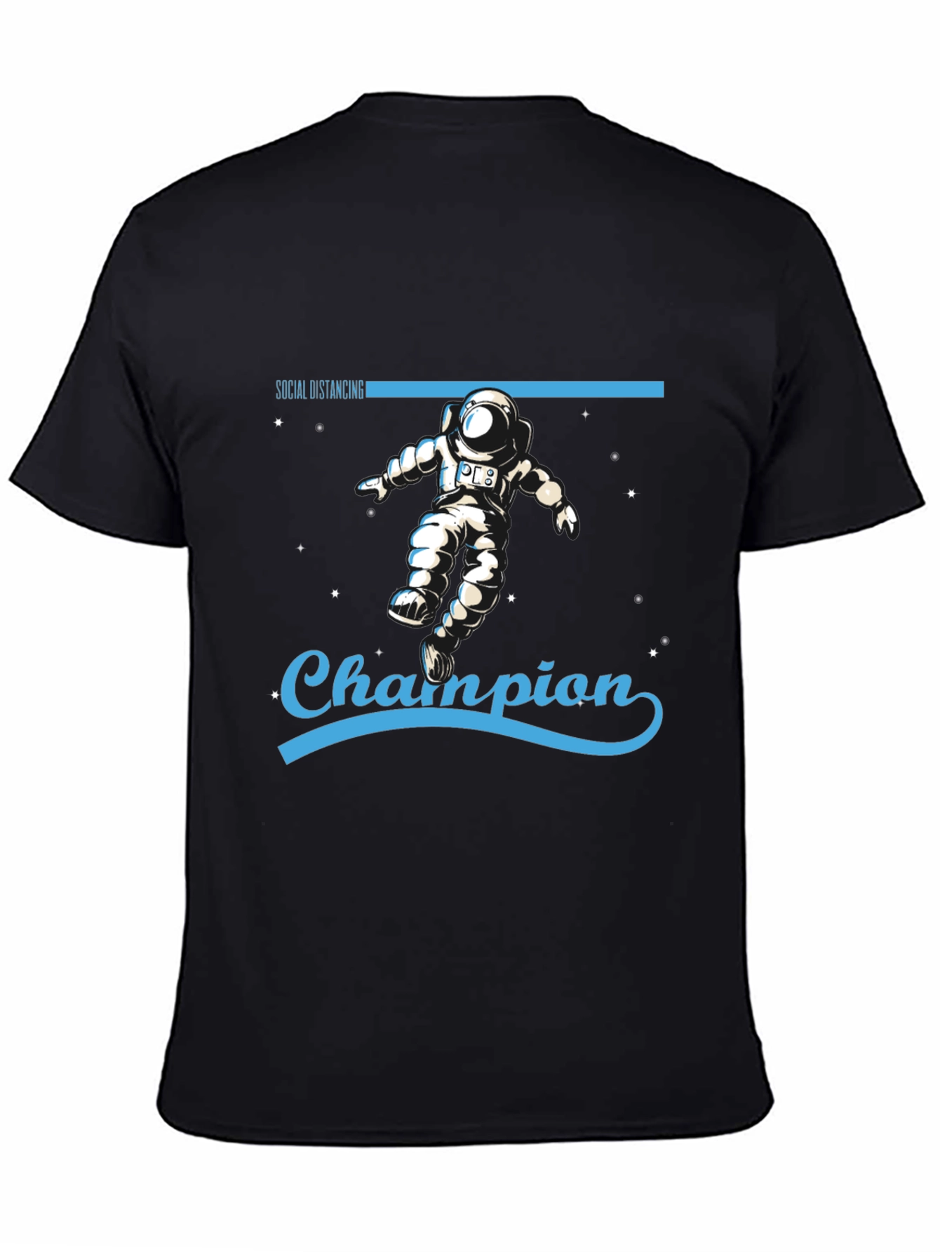 Social Distancing Champion Black T-Shirt