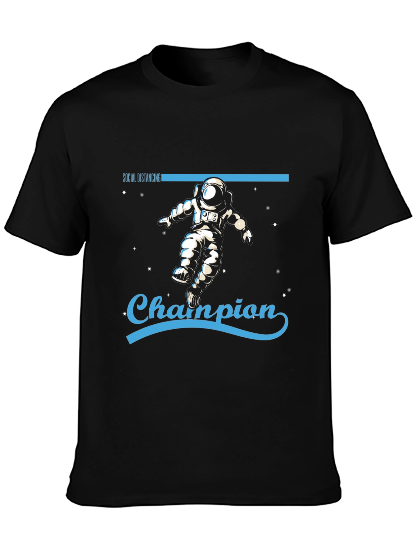 Social Distancing Champion Black T-Shirt