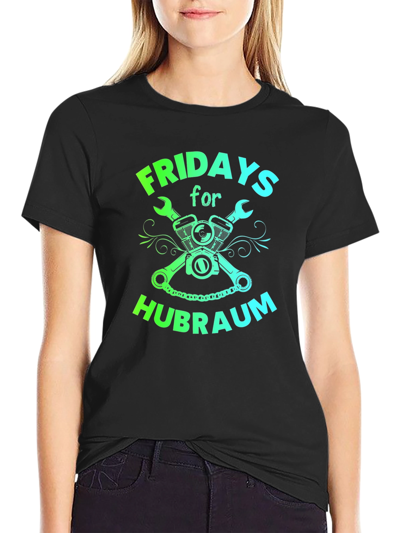 Fridays for Hubraum Black Graphic Tee