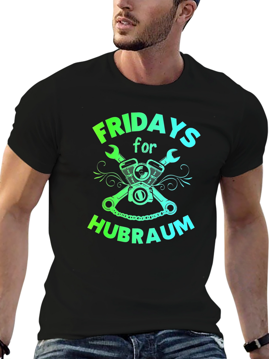 Fridays for Hubraum Black Graphic Tee