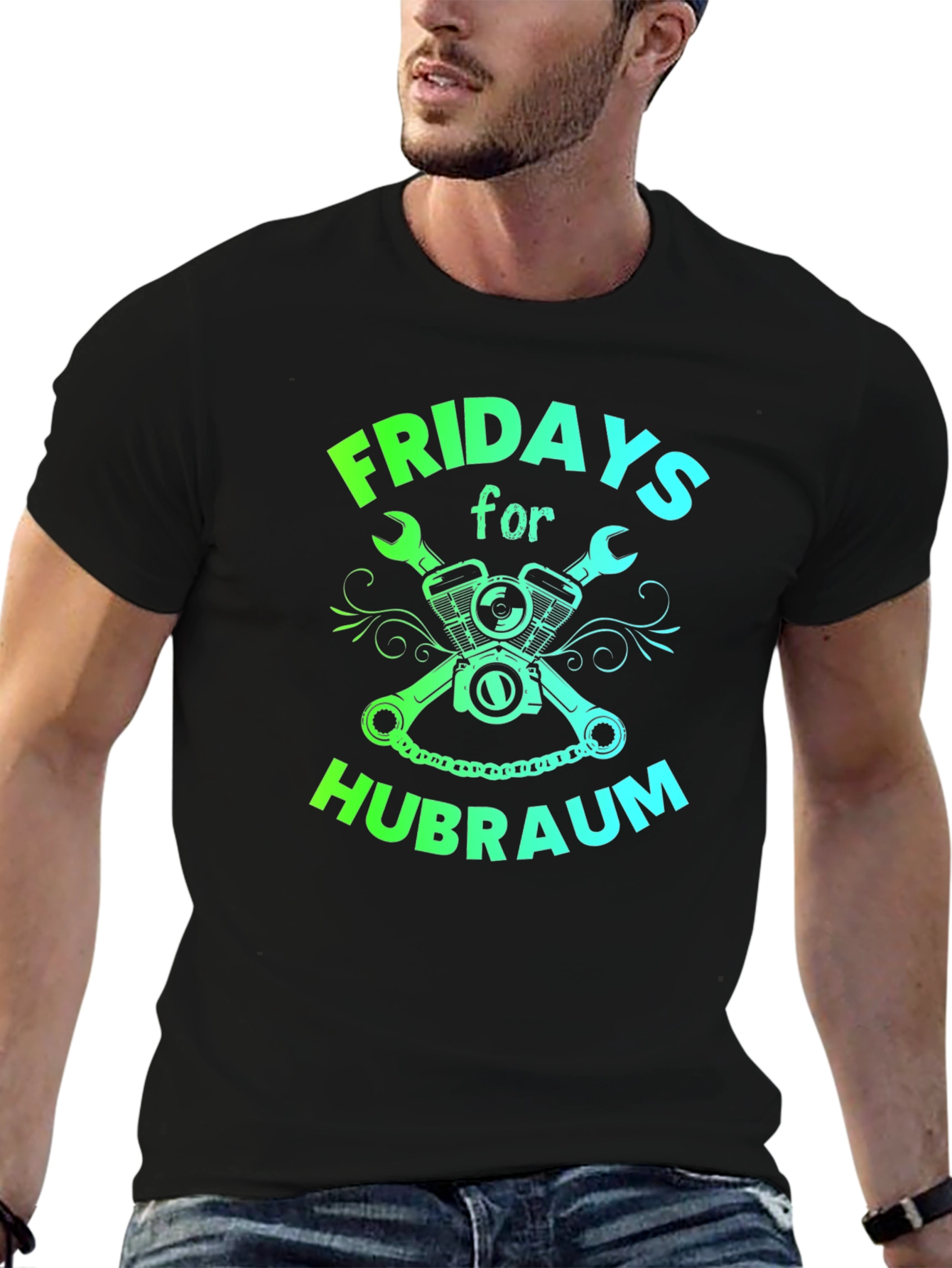 Fridays for Hubraum Black Graphic Tee