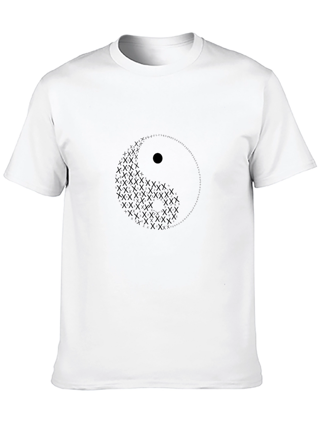 Yin Yang Symbol Graphic Print Black T-Shirt