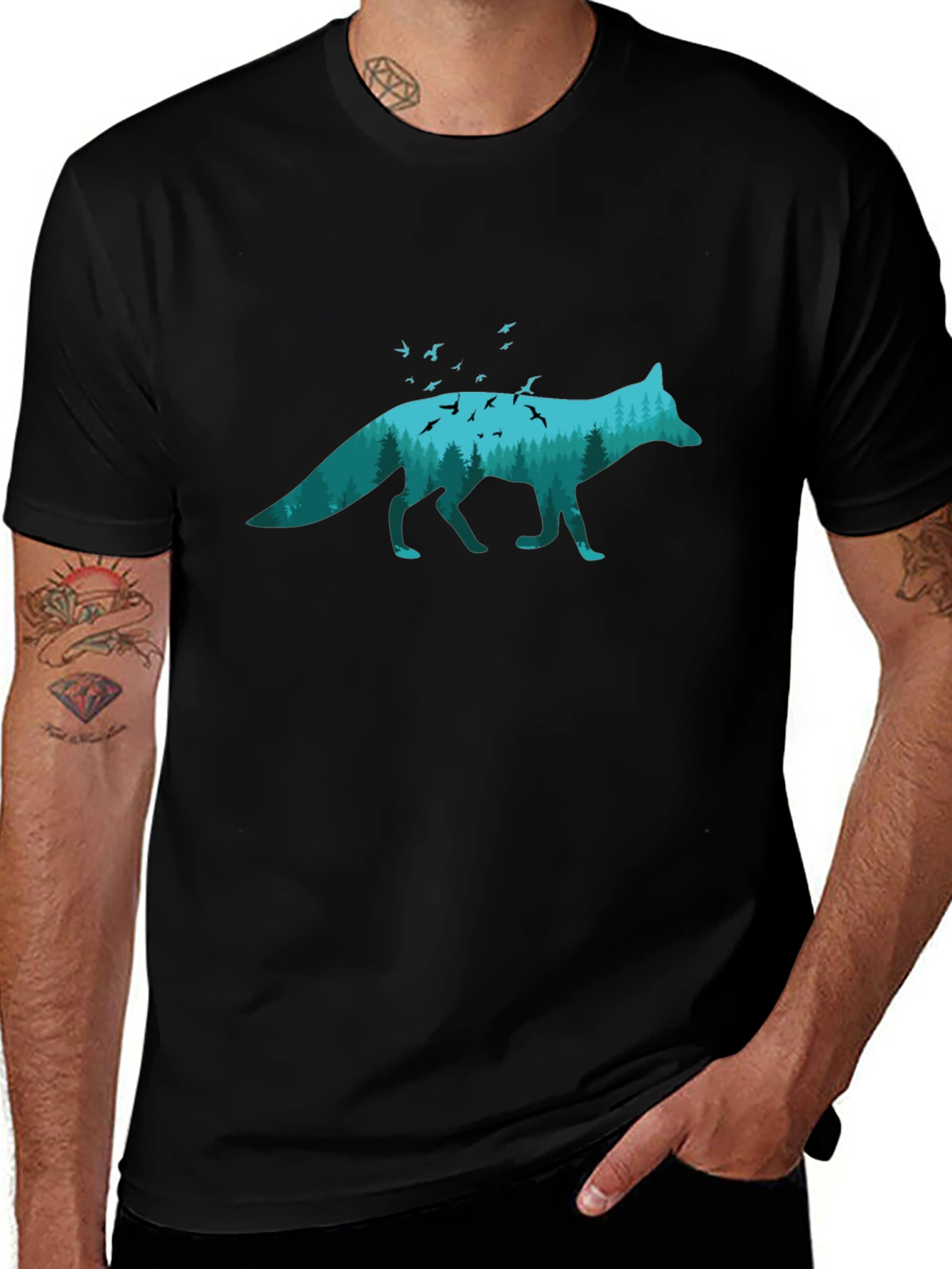 Nature Fox Graphic Tee - Unique Wildlife Shirt