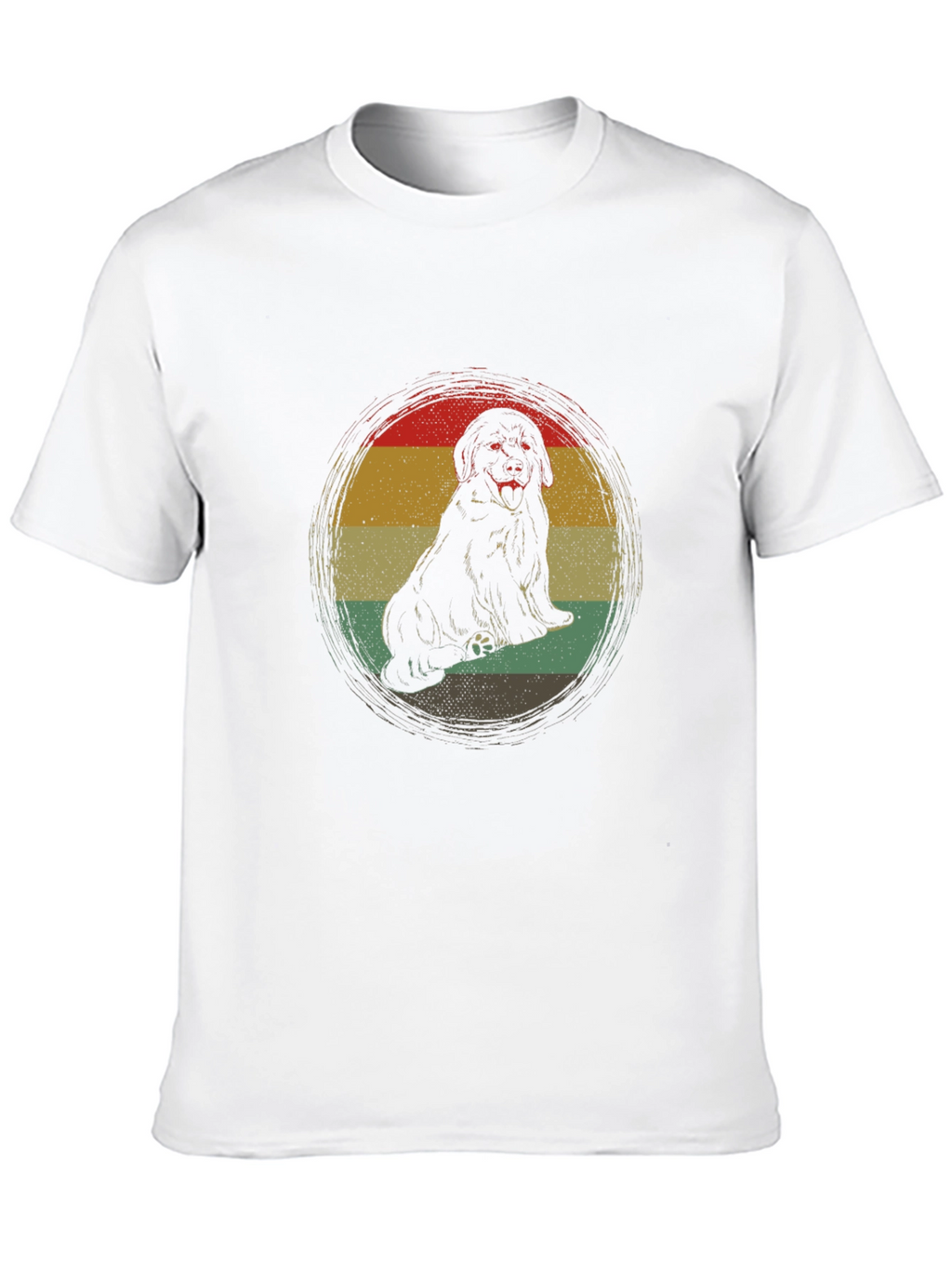 Retro Dog Graphic Tee - Black Crew Neck T-Shirt