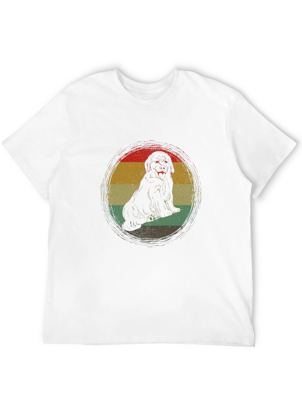 Retro Dog Graphic Tee - Black Crew Neck T-Shirt