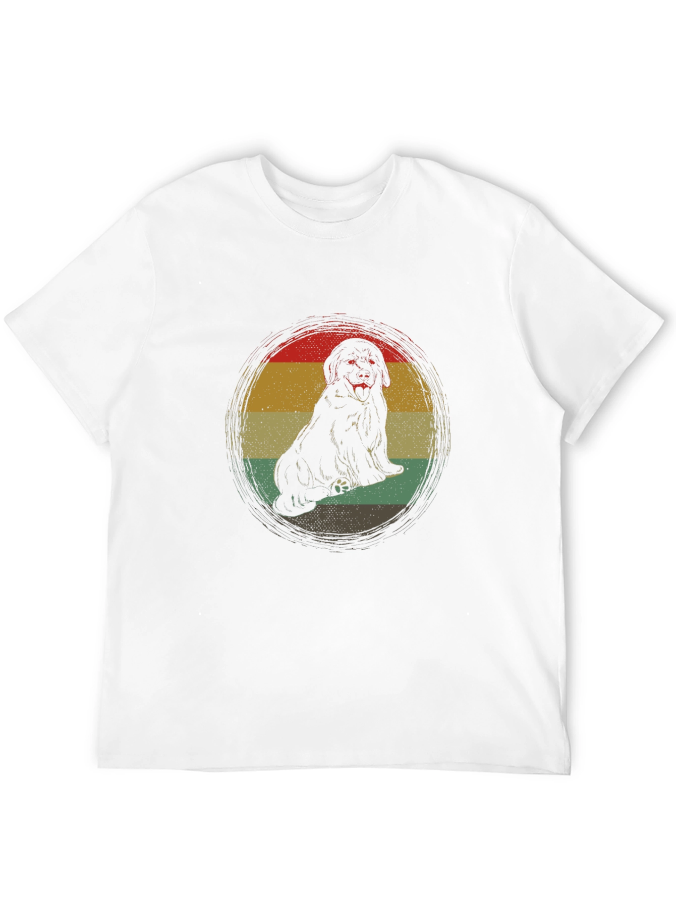 Retro Dog Graphic Tee - Black Crew Neck T-Shirt