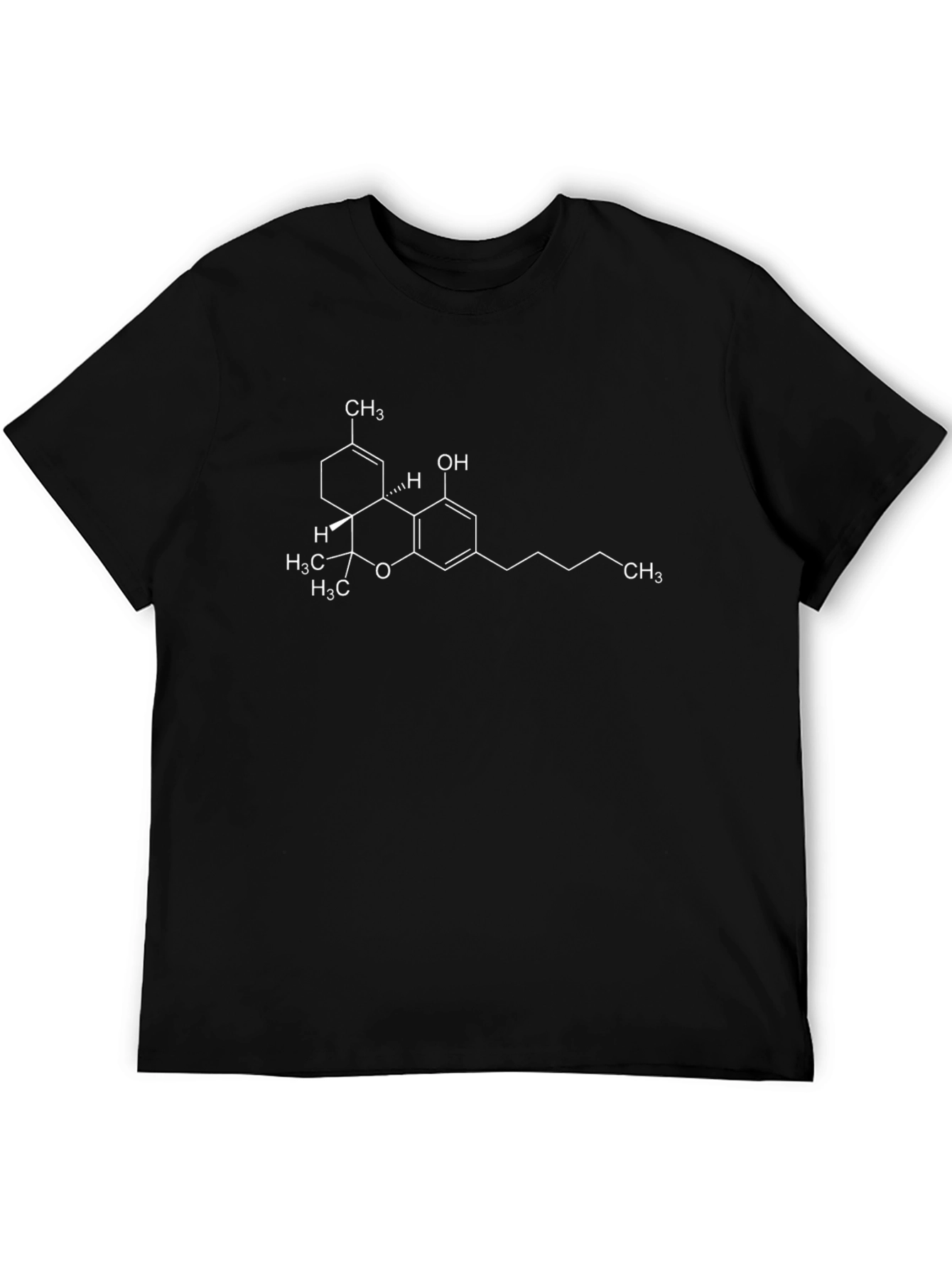 THC Molecule Graphic T-Shirt - Black Crew Neck Tee