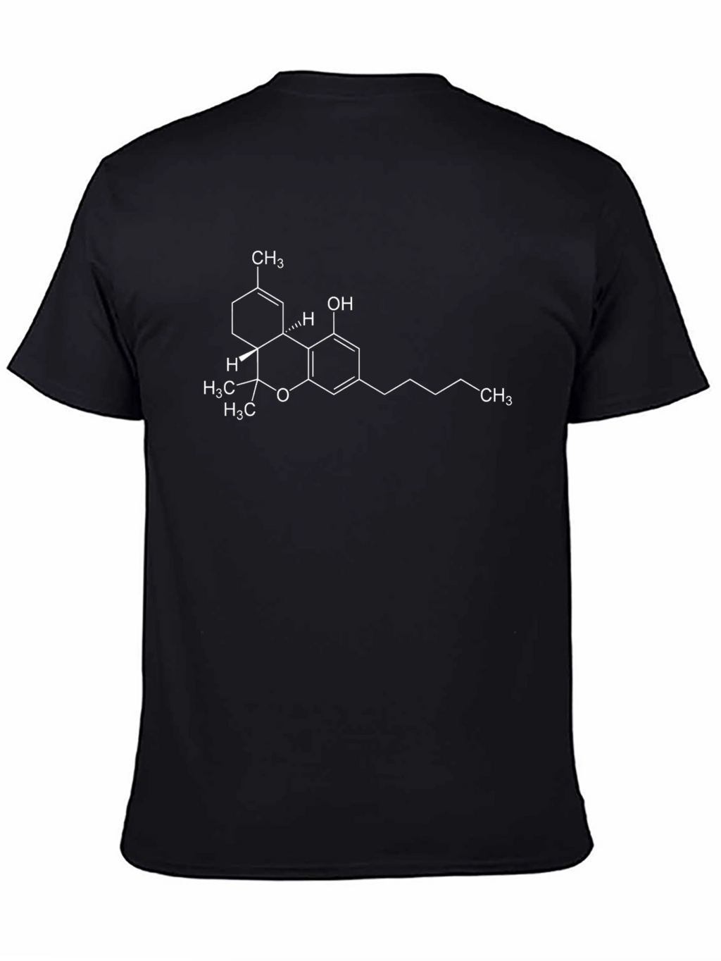 THC Molecule Graphic T-Shirt - Black Crew Neck Tee