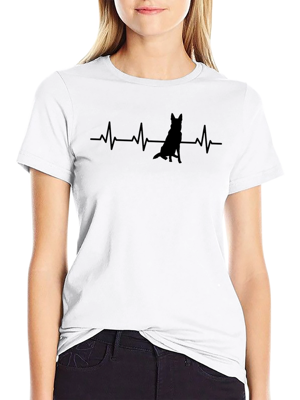 Dog Heartbeat T-Shirt - Black Graphic Tee