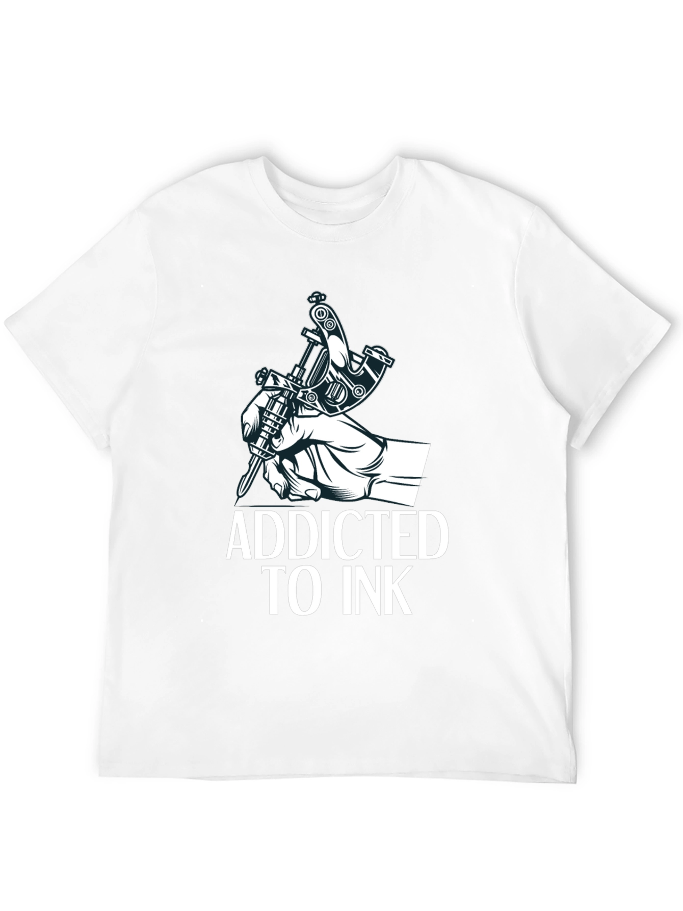 Addicted to Ink Tattoo Machine Graphic Tee - Black