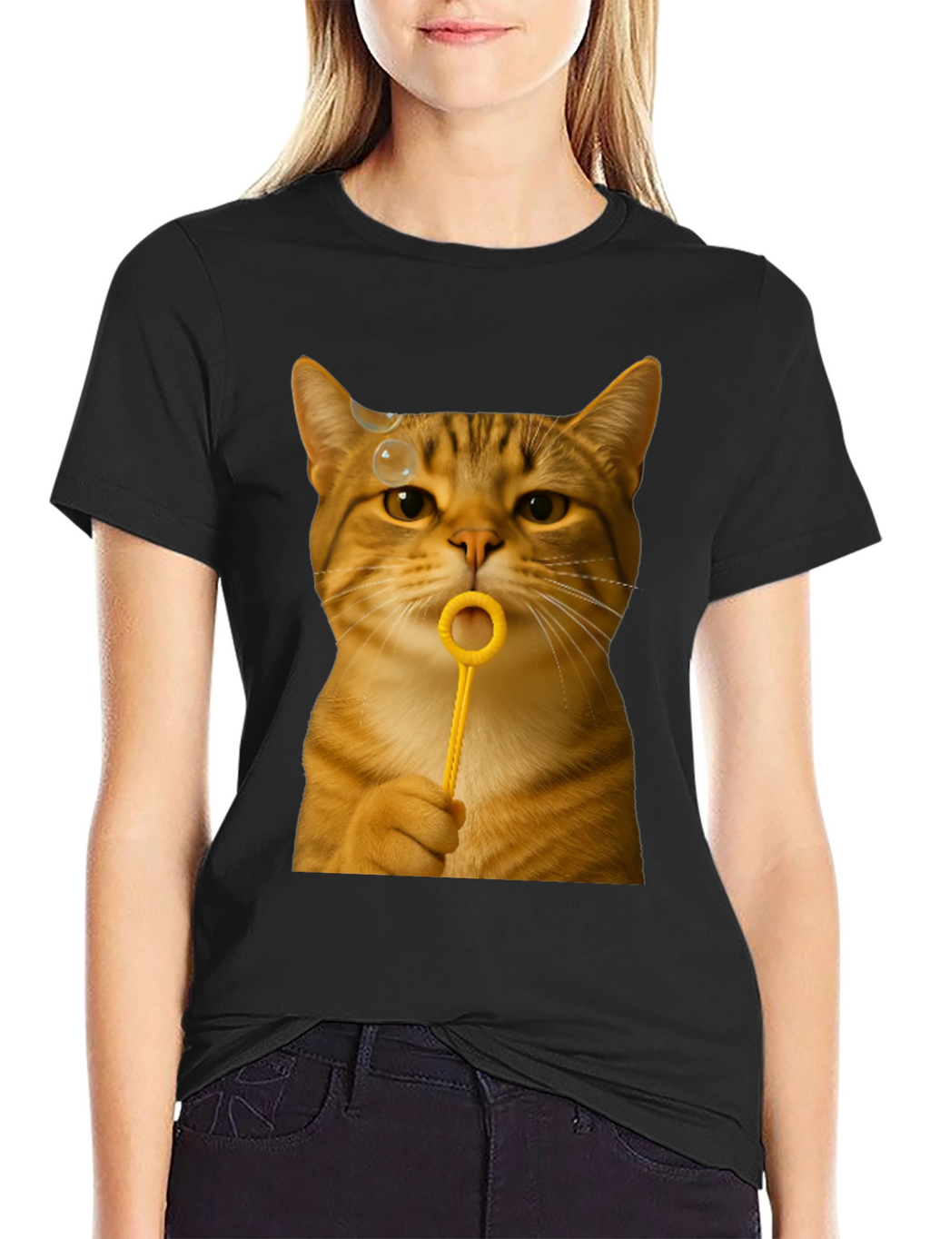 Cat Blowing Bubbles Graphic Tee - Unisex