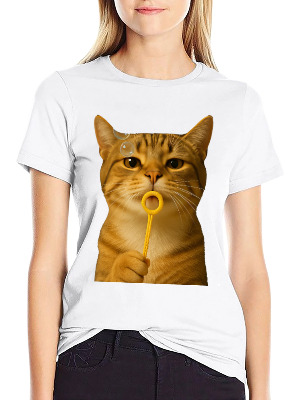 Cat Blowing Bubbles Graphic Tee - Unisex