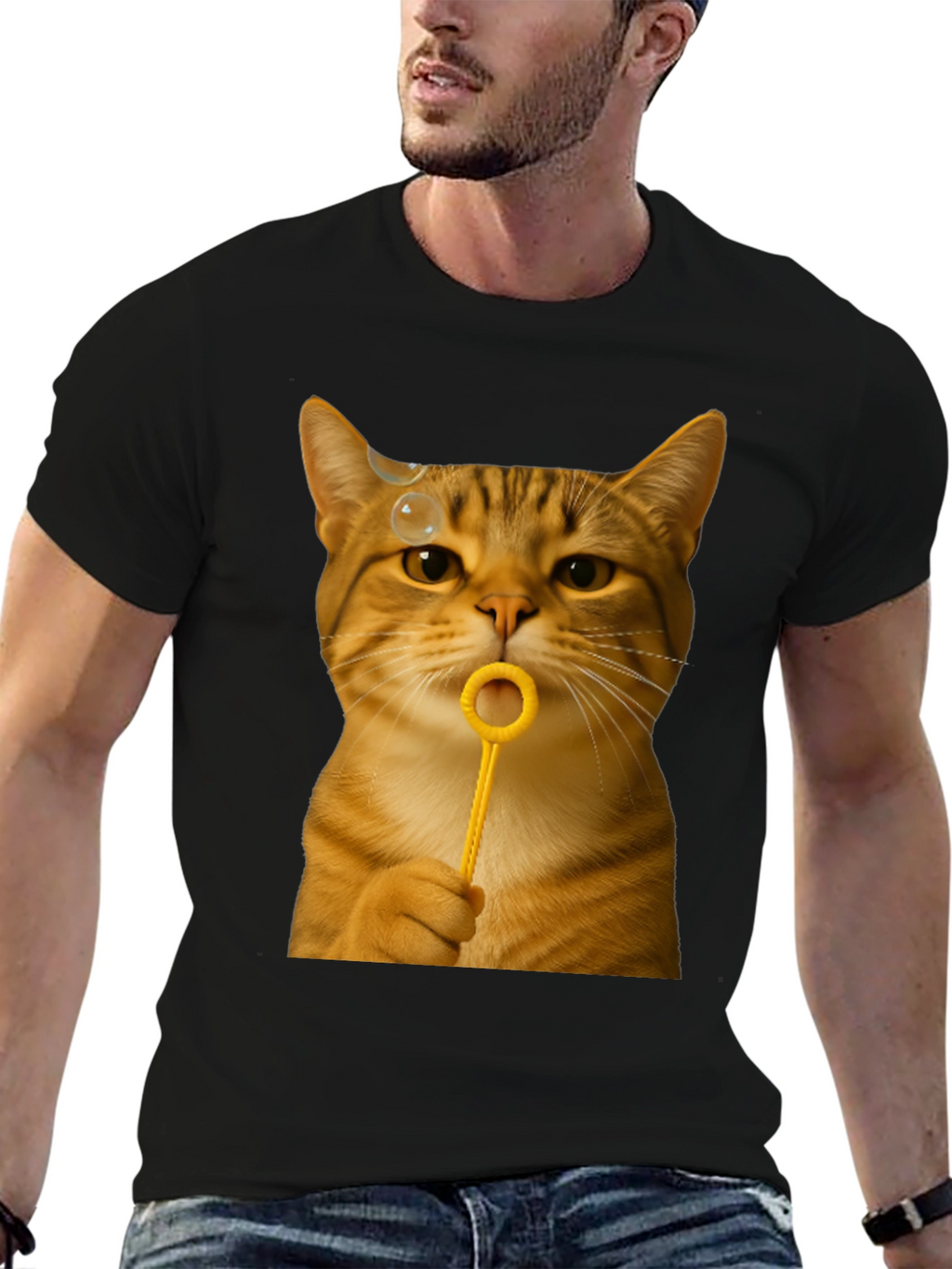 Cat Blowing Bubbles Graphic Tee - Unisex