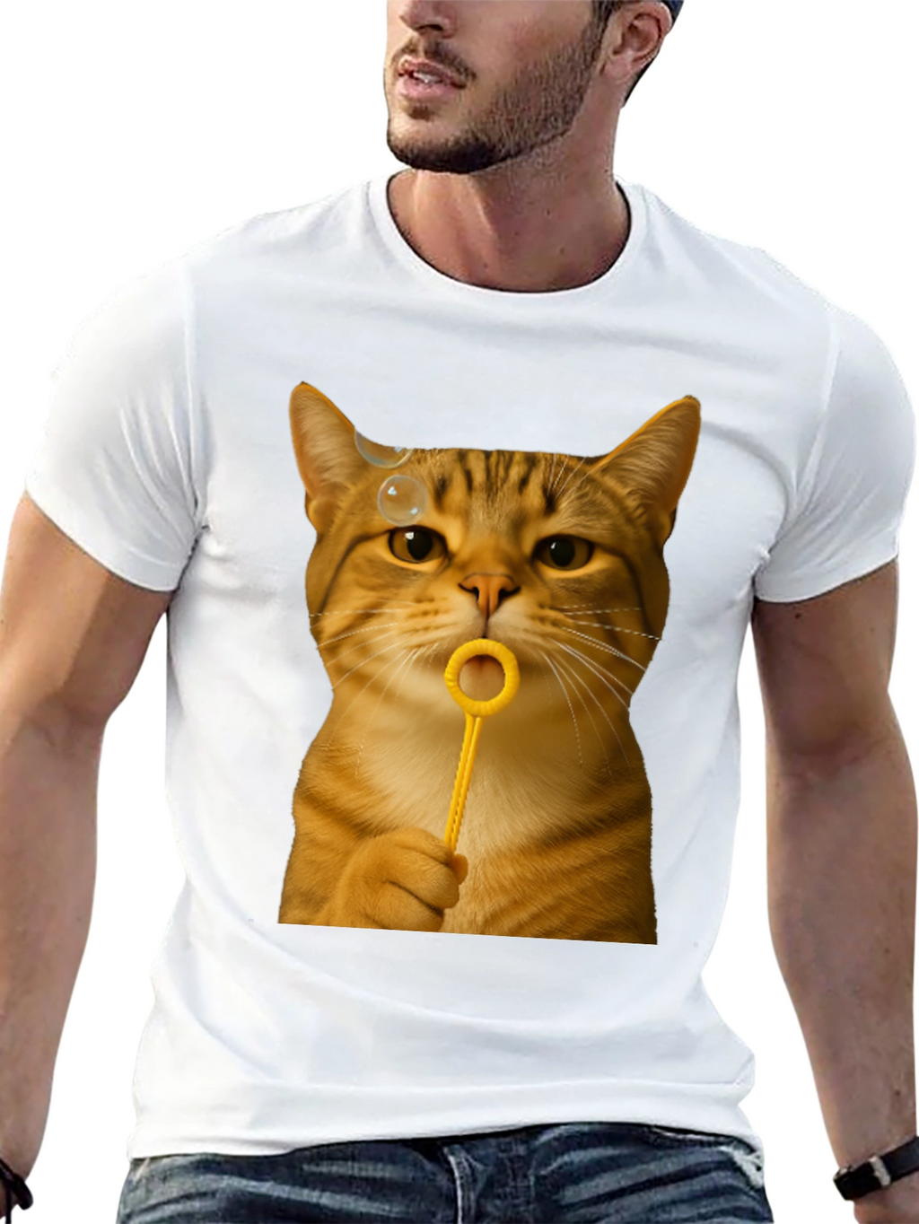 Cat Blowing Bubbles Graphic Tee - Unisex