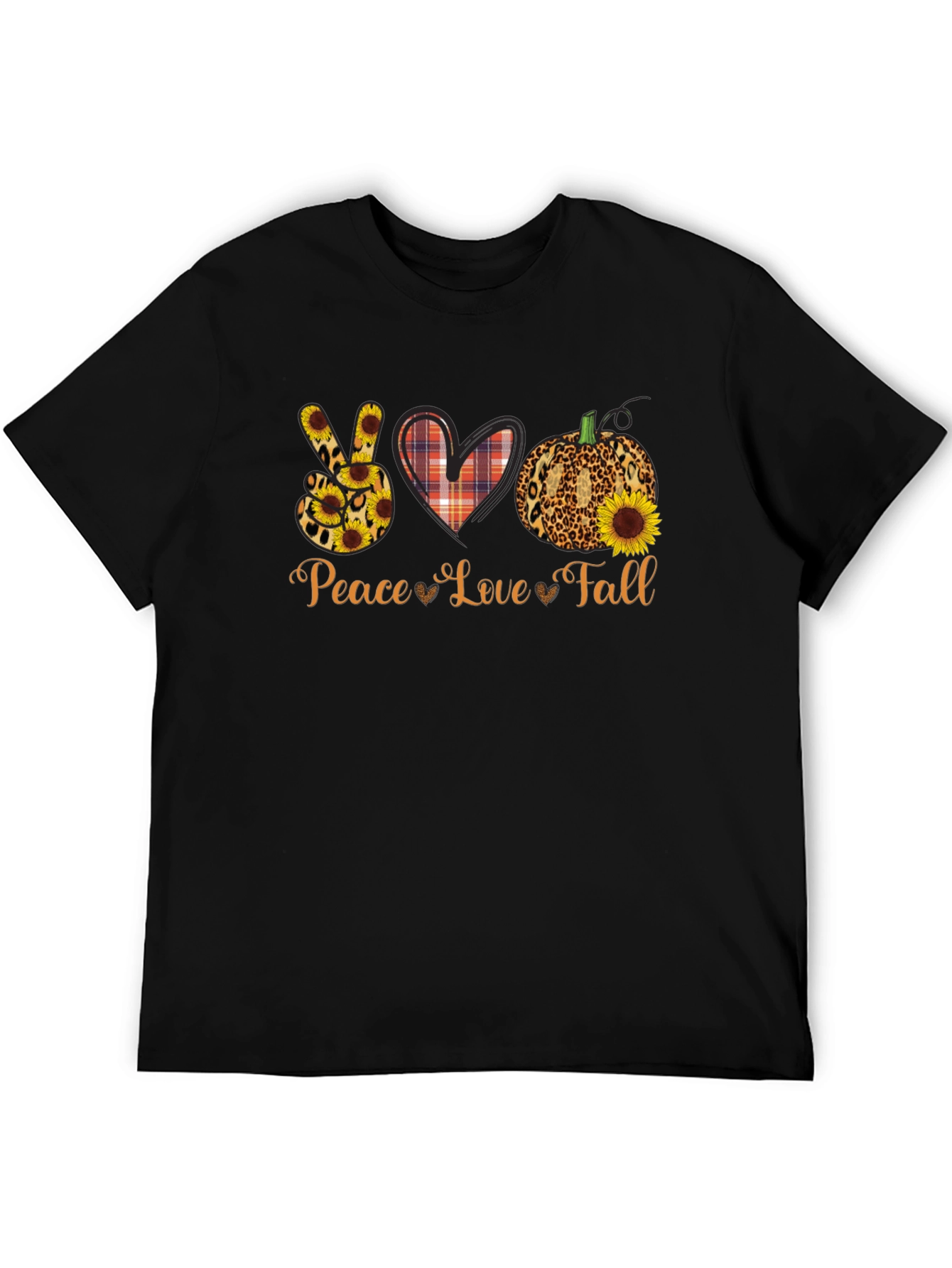 Peace Love Fall Graphic Tee - Autumn T-Shirt