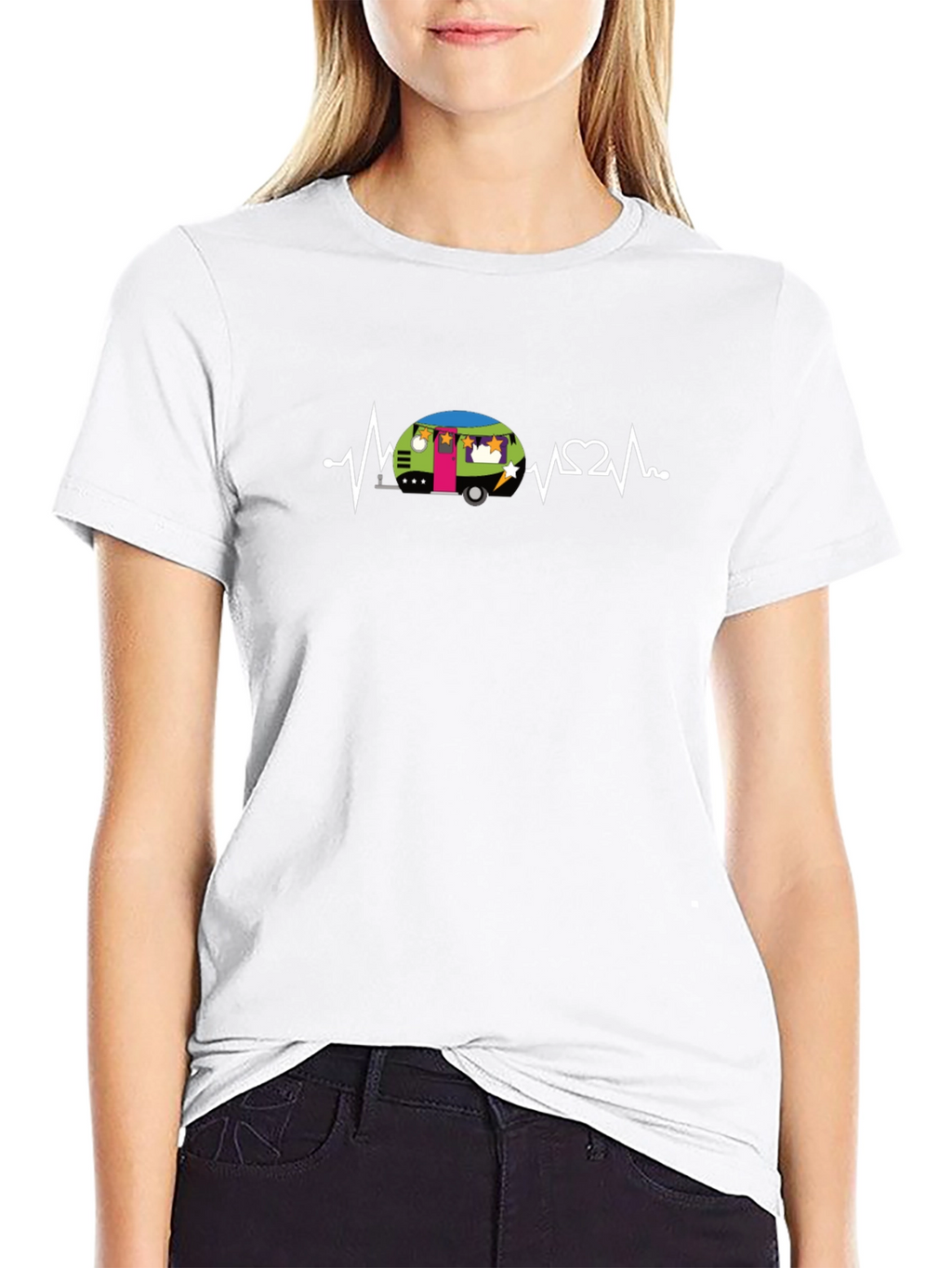 Heartbeat Camper Graphic Tee - Black