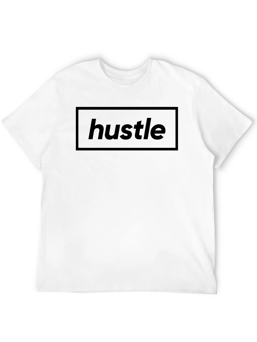 Hustle Graphic Tee - Solid Black Crew Neck T-Shirt