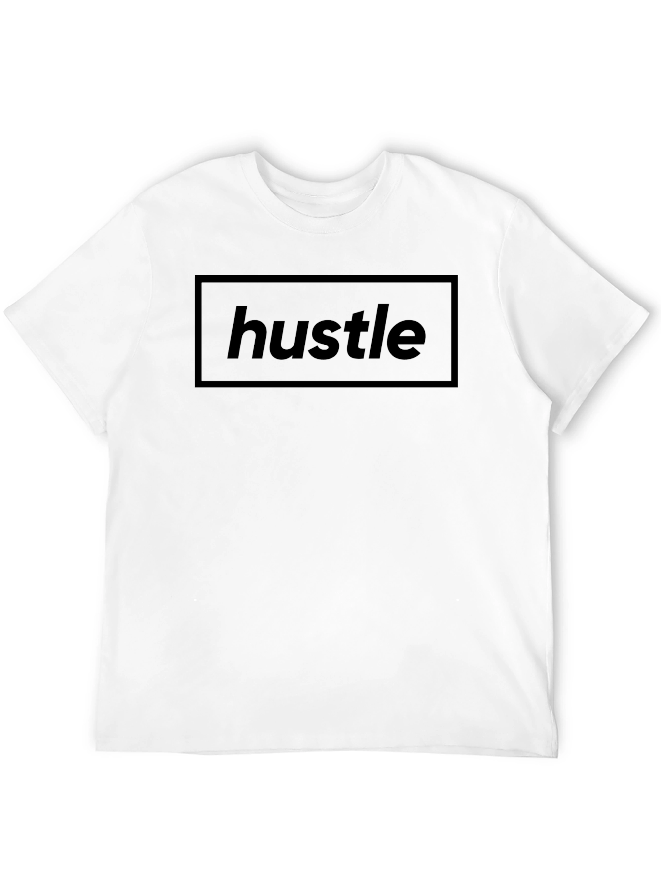 Hustle Graphic Tee - Solid Black Crew Neck T-Shirt