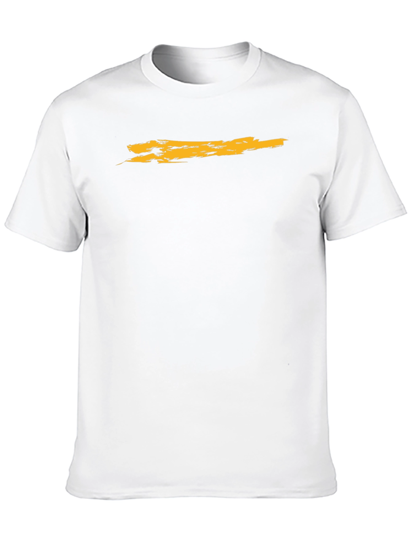 Mens Black T-Shirt with Distressed Gold Stripe