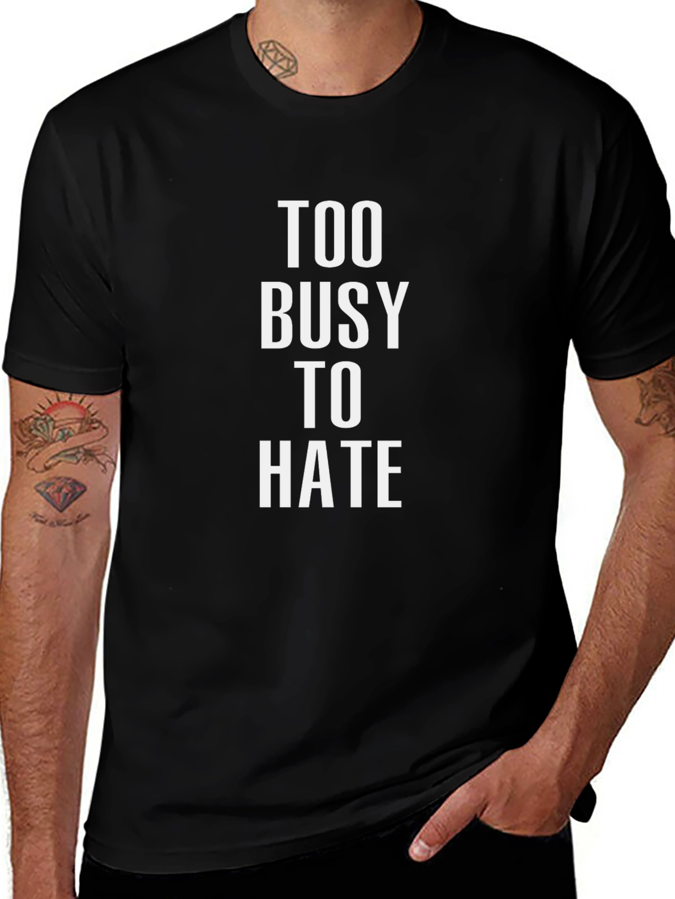 Too Busy to Hate Graphic T-Shirt - Black
