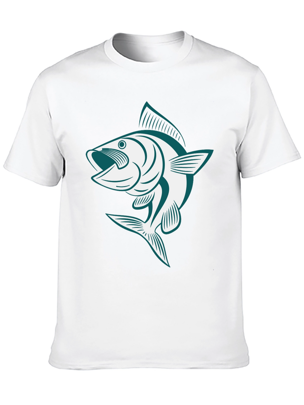 Bass Fish Graphic Tee - Black Casual Cotton Shirt