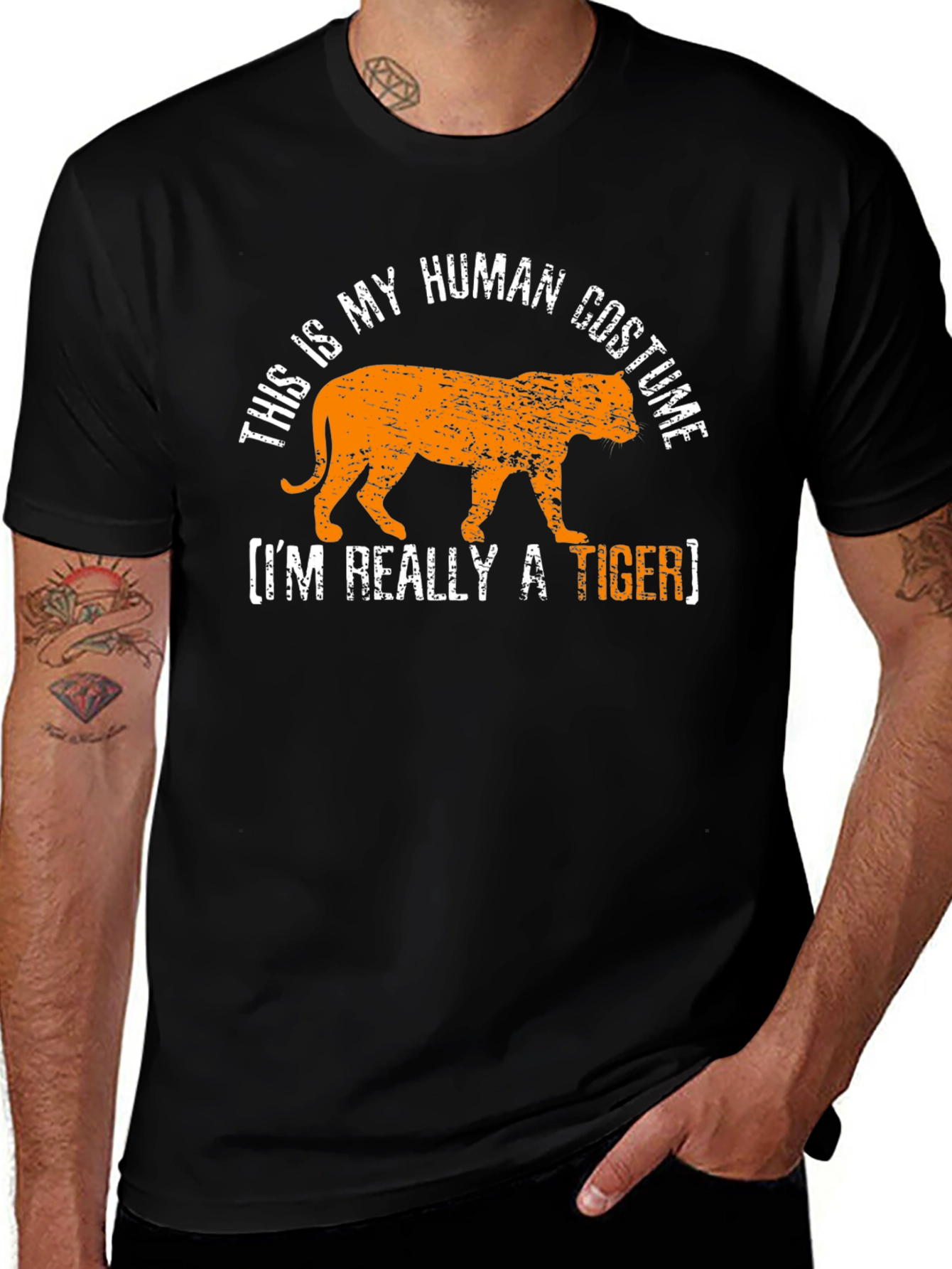 Human Costume Tiger Graphic T-Shirt