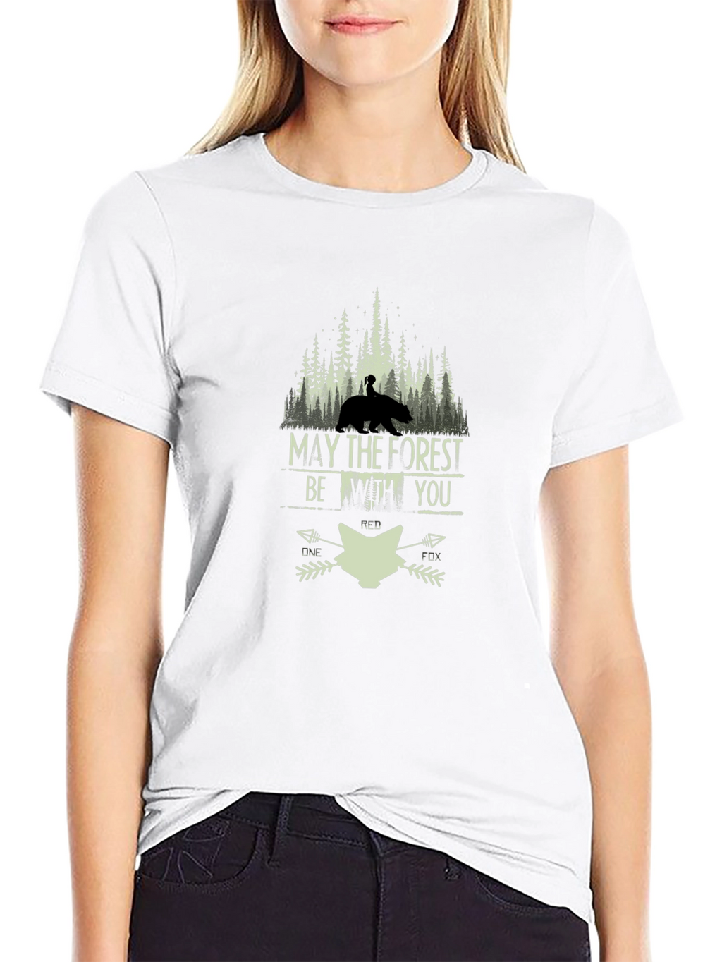 May the Forest Be With You Black T-Shirt