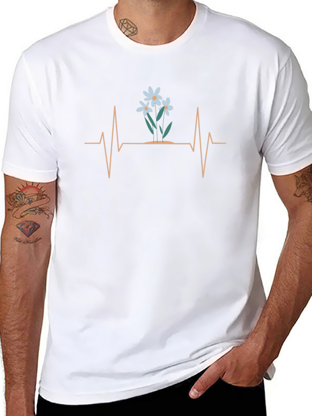 Floral Heartbeat Graphic T-Shirt