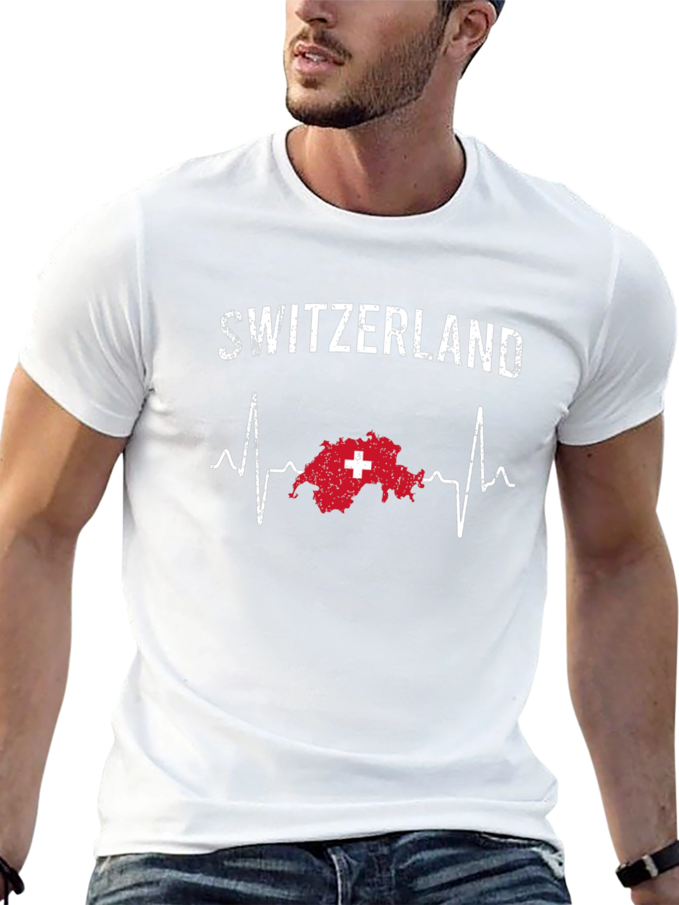 Switzerland Heartbeat T-Shirt - Swiss Pride