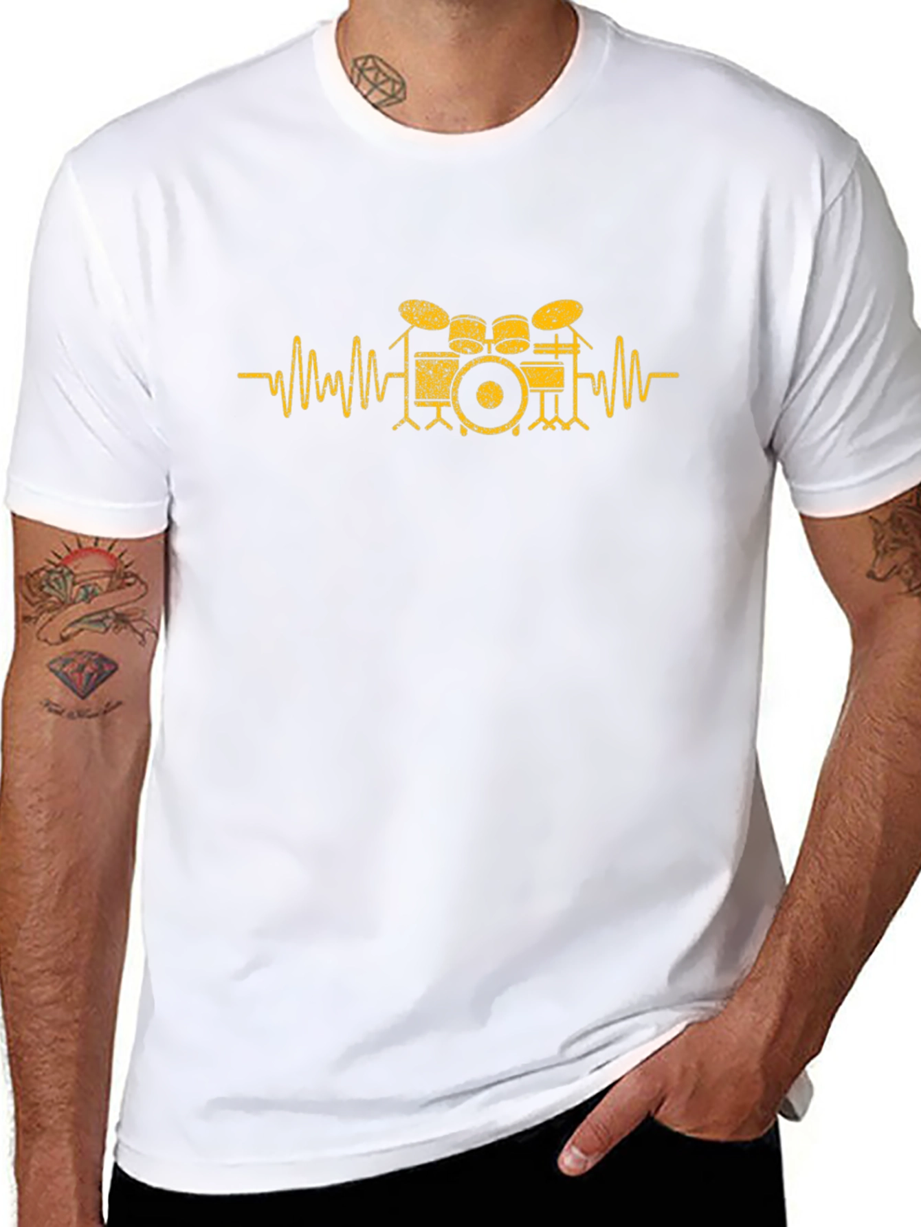 Drumbeat Heartbeat Graphic Tee - Musician Style